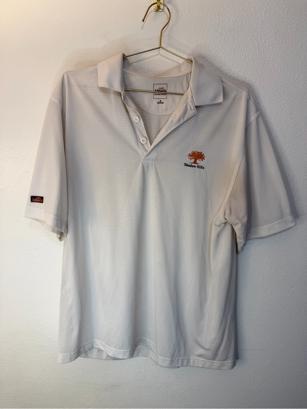 Shadow Hill Men's White Polo with Orange Tree Logo